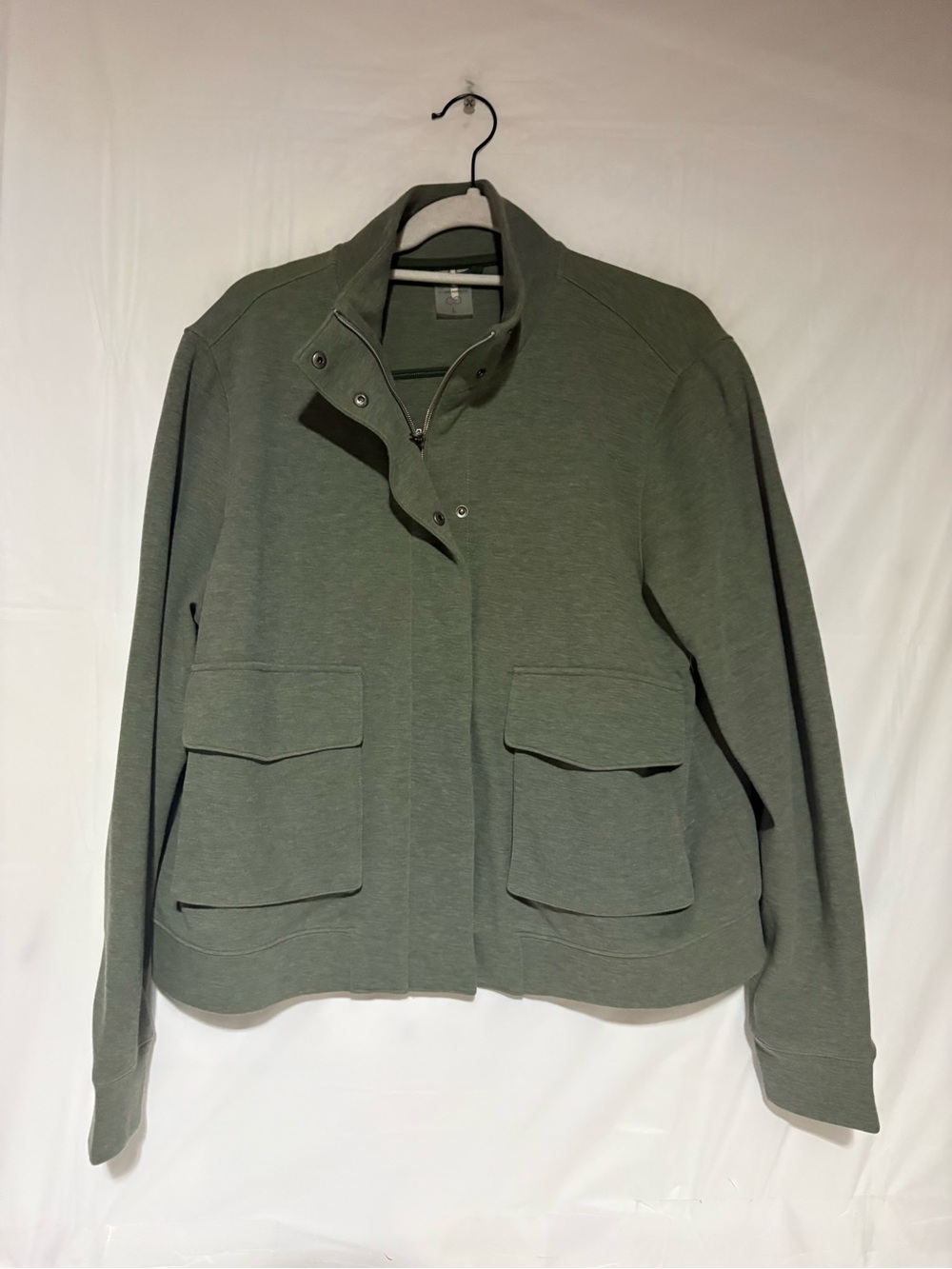 CALIA by Carrie Underwood Olive Green Utility Sweatshirt Jacket